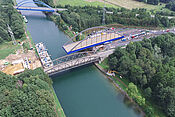 Einschwimmen Stahlüberbau Brücke Dorsten-Hervest